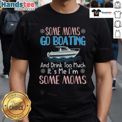 Alt Text: Nice Moms Boating Mom Boat Captain Pontoon Sailor T-Shirt featuring a stylish design for proud boating moms.