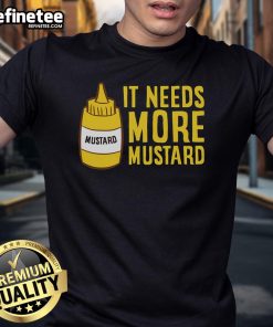 Mustard squeeze bottle graphic on a yellow t-shirt, perfect for mustard lovers and food enthusiasts.