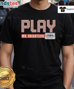 Stylish 'Nice Play Mr Brightside' T-Shirt featuring vibrant graphics, perfect for music lovers and fans of The Killers.