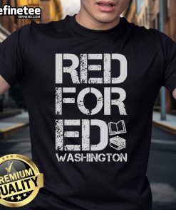 Alt Text: Nice Red For Ed Washington Teacher T-Shirt featuring vibrant design supporting educators in Washington.