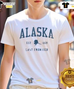 Alt Text: Vintage Alaska Last Frontier Est 1959 T-Shirt design featuring retro typography and iconic imagery.