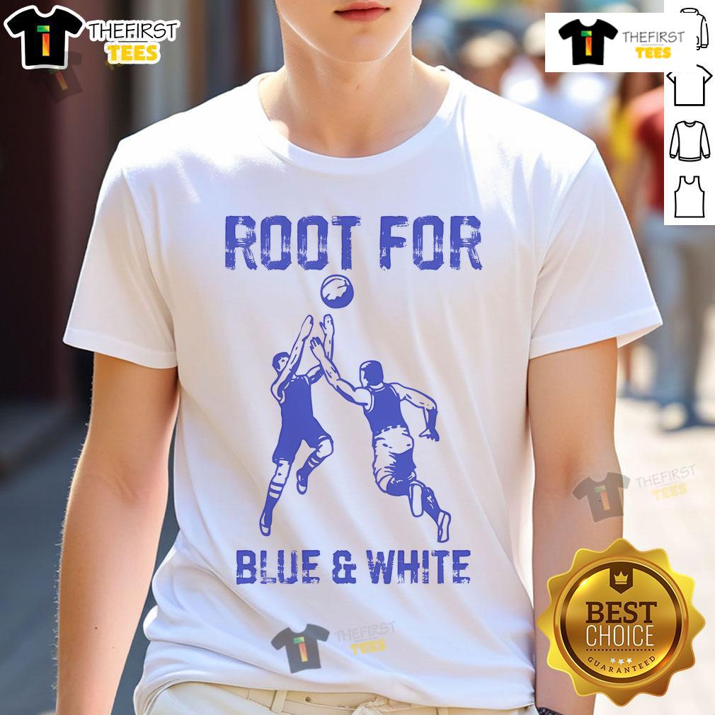 Nice Root For The Blue & White Vintage T Shirt Nice root design on a blue and white vintage t-shirt, showcasing a stylish and classic retro look.
