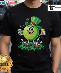 Funny St. Patrick's Day bowling t-shirt for beer lovers featuring a playful design perfect for festive celebrations.
