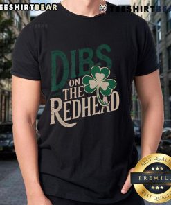 Alt Text: St. Patrick's Day Irish shamrock graphic on redhead t-shirt, perfect for festive celebrations and wearing with pride.