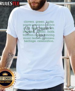 Nice St Patrick's Day words on a vibrant pride celebration T-shirt, perfect for festive and colorful holiday attire.