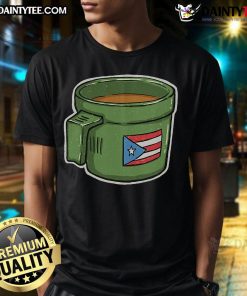 Alt Text: Stylish Tacita De Mantequilla Cafe T-Shirt featuring the Puerto Rico flag, perfect for proud Boricua supporters.