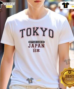 Vintage arched T-shirt featuring 'Nice Tokyo Japan Settled 3000 BC' design, perfect for travel enthusiasts and fashion lovers.