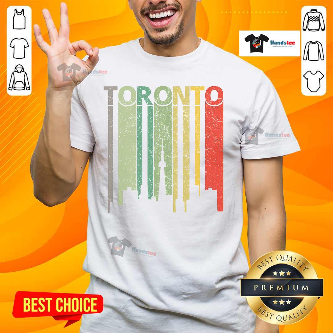 Nice Toronto Skyline Retro T Shirt Retro Toronto skyline graphic on a stylish t-shirt, perfect for city lovers and fashion enthusiasts.