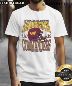 Alt Text: Classic Washington Commanders T-Shirt featuring a vintage team helmet design, perfect for fans and collectors.