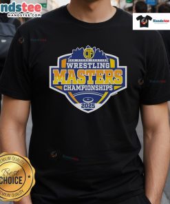 Alt Text: Official 2025 CIF San Diego Wrestling Masters Championship T-Shirt featuring bold graphics and event details.