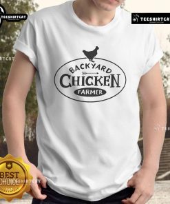 Alt Text: Official Backyard Chicken Farmer logo on a trendy Chicken Lover T-Shirt, perfect for poultry enthusiasts and farmers.