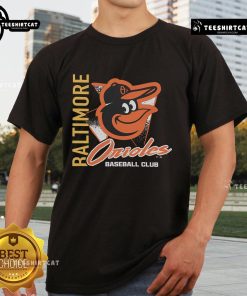 Official Baltimore Orioles Side Arm Baseball Club T-Shirt featuring team logo and vibrant colors for fans and collectors.