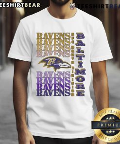 Official Baltimore Ravens Gradient Wordmark T-Shirt featuring a stylish design in team colors for fans.