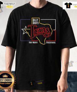 Official Billy Bob's Texas Fort Worth Stockyards logo neon t-shirt featuring vibrant colors and iconic Western design.