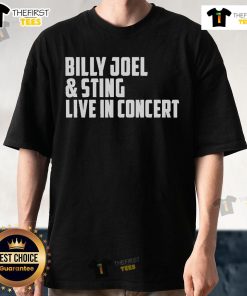 Official Billy Joel & Sting Live In Concert T-Shirt from 2-8-25 Indianapolis featuring vibrant graphics and tour details.