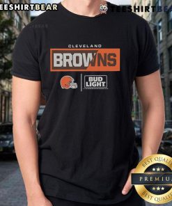 Official Bud Light Cleveland Browns Team T-Shirt featuring team logo and colors, perfect for fans and game day wear.