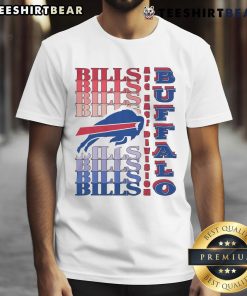 Official Buffalo Bills Gradient Wordmark T-Shirt showcasing team colors and logo, perfect for fans and game day wear.