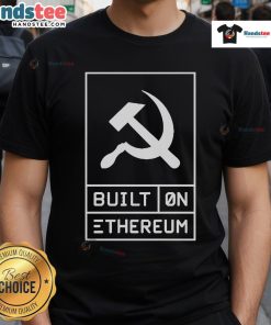 Official Built On Ethereum By Vectorized T-Shirt featuring Ethereum logo and modern design, perfect for crypto enthusiasts.