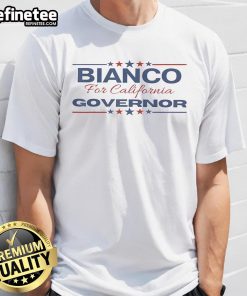 Official Chad Bianco for Governor t-shirt promoting Bianco for California Governor USA 2025 campaign.