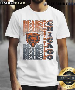 Alt Text: Official Chicago Bears Gradient Wordmark T-Shirt featuring a stylish gradient design and team logo in vibrant colors.