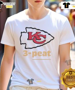 Official Chiefs 3-Peat T-Shirt featuring bold team logo and championship design, perfect for loyal Kansas City Chiefs fans.