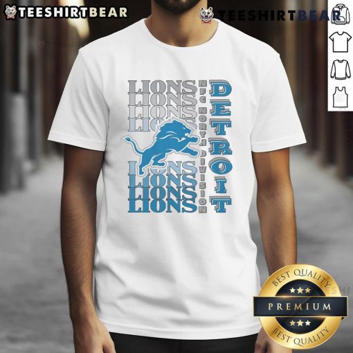 Official Detroit Lions Gradient Wordmark T-Shirt featuring bold team logo and stylish design for fans and supporters.
