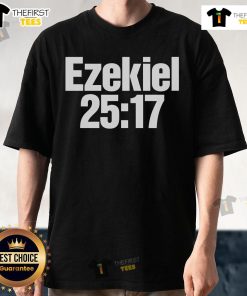 Official Ezekiel 25 17 T-Shirt featuring bold text and vibrant design, perfect for fans of the iconic movie quote.