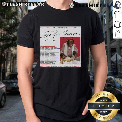 Official Geordie Greep USA & Canada Tour 2025 T-shirt featuring unique design and vibrant colors for fans.