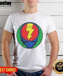 Official Grateful Dead Dfa Records Pinwheel Stealie T-Shirt featuring vibrant colors and iconic Stealie design.