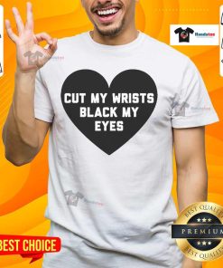 Official Hawthorne Heights Cut My Wrists Black My Eyes T-Shirt featuring band logo and striking design in black.