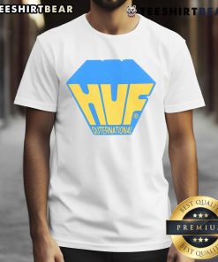 Official Huf Outernational T-Shirt in black featuring bold logo design, perfect for streetwear enthusiasts and casual style.