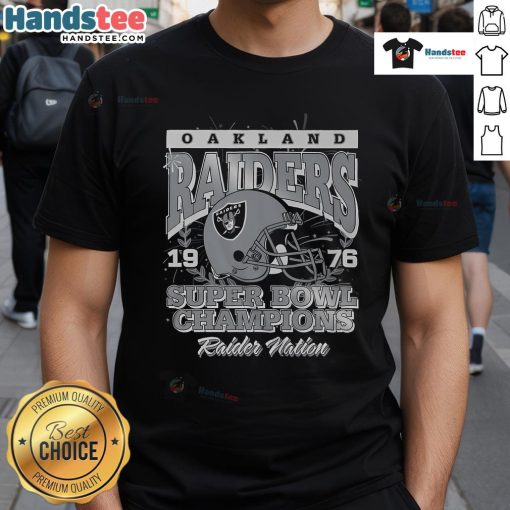 Alt Text: Official Las Vegas Raiders Super Bowl XI Champions T-Shirt featuring team logo and celebratory graphics.