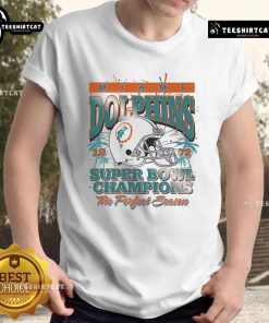 Official Miami Dolphins Super Bowl VII Champions T-Shirt showcasing team logo and commemorative design.