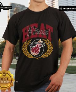 Official Michelob Ultra X M&N Miami Heat T-Shirt featuring team logo and vibrant colors for fans and collectors.