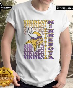 Official Minnesota Vikings Gradient Wordmark T-Shirt featuring bold team logo in vibrant gradient colors.