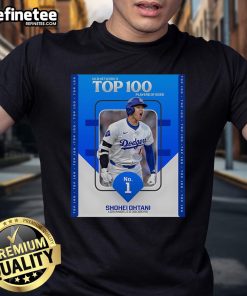 Official MLB Network's Top 100 Players of 2025: Shohei Ohtani Los Angeles Dodgers poster t-shirt design.