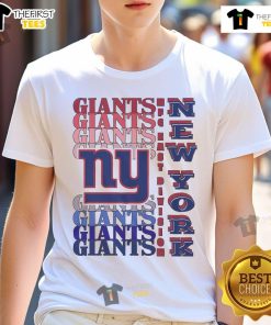 Official New York Giants Gradient Wordmark T-Shirt featuring bold team colors and logo, perfect for fans.