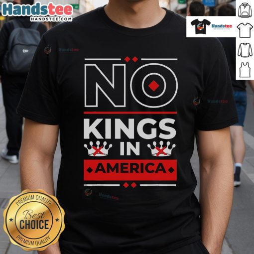 Official No Kings In America We The People Political T-Shirt featuring bold text and patriotic design for freedom advocates.