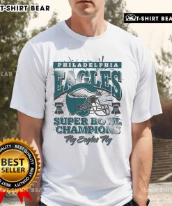 Official Philadelphia Eagles Super Bowl LII Champions T-Shirt featuring team logo and celebratory graphics.