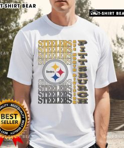 Official Pittsburgh Steelers Gradient Wordmark T-Shirt featuring bold team colors and logo for fans and collectors.