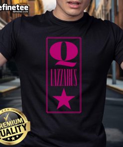 Official Q Lazzarus Logo T-Shirt featuring a bold graphic design of the iconic logo on a stylish black tee.