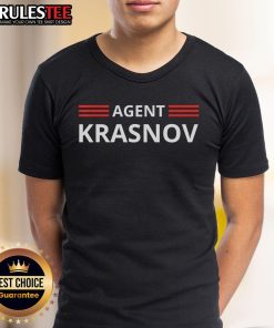 Official Recruited By The KGB Agent Krasnov T-Shirt featuring a bold design and vintage style for spy enthusiasts.