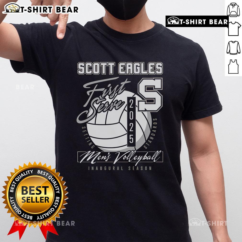Official Scott Men'S Volleyball First Serve 2025 T Shirt Official Scott Men's Volleyball First Serve 2025 T-Shirt featuring a bold design, perfect for players and fans alike.