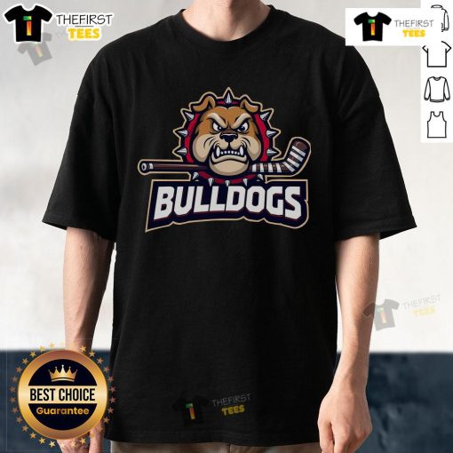 Alt Text: Official Shoresy Sudbury Blueberry Bulldogs T-Shirt featuring Sudbury Bulldogs logo from Letterkenny series.