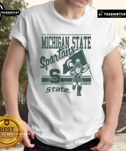 Alt Text: Official Sparty Michigan State Spartans retro logo mascot t-shirt featuring a vintage design and vibrant colors.