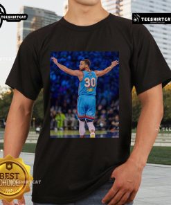Alt Text: Official Stephen Curry NBA Game Frames All-Star Game T-Shirt featuring vibrant graphics and team colors.