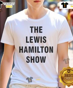 Official The Lewis Hamilton Show T-Shirt featuring vibrant design and iconic branding for motorsport fans.