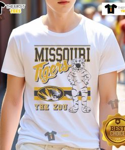 Alt Text: Official Truman The Tiger Missouri Tigers retro logo mascot T-shirt in black, showcasing vintage collegiate style.