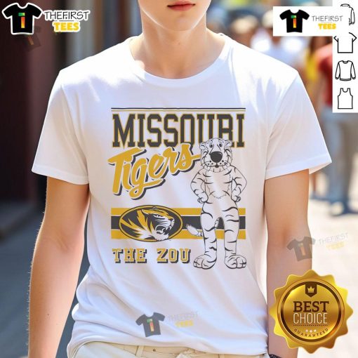 Alt Text: Official Truman The Tiger Missouri Tigers retro logo mascot T-shirt in black, showcasing vintage collegiate style.