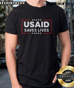 Official USAID Saves Lives T-Shirt showcasing the US Agency for International Development logo and mission.